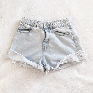 ZARA Ultra High Rise Distressed Denim Shorts